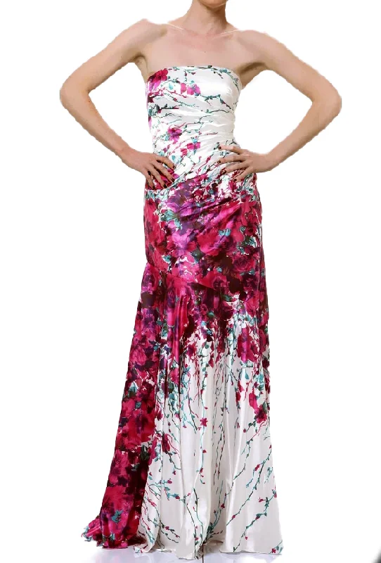 Savings Alert 6 - la femme multicolor floral silk gown