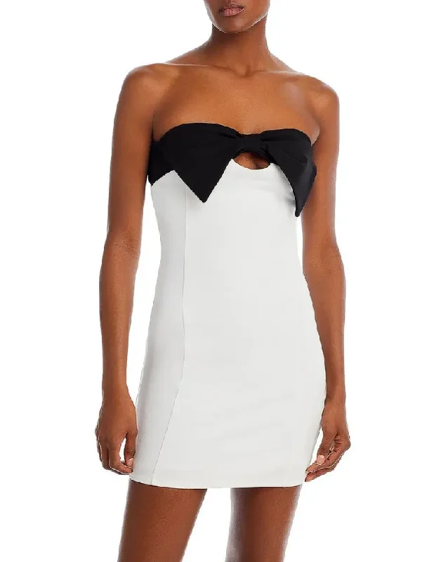 Incredible Offers L - fore b&w bow mini dress