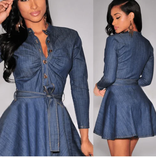 Incredible Offers DENIM A-LINE MINI DRESS