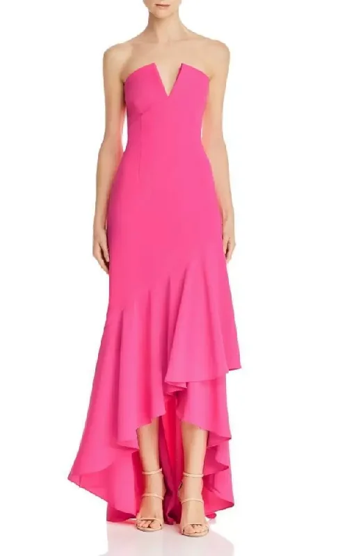 Act Fast 0 - jill stuart hot pink strapless high low gown