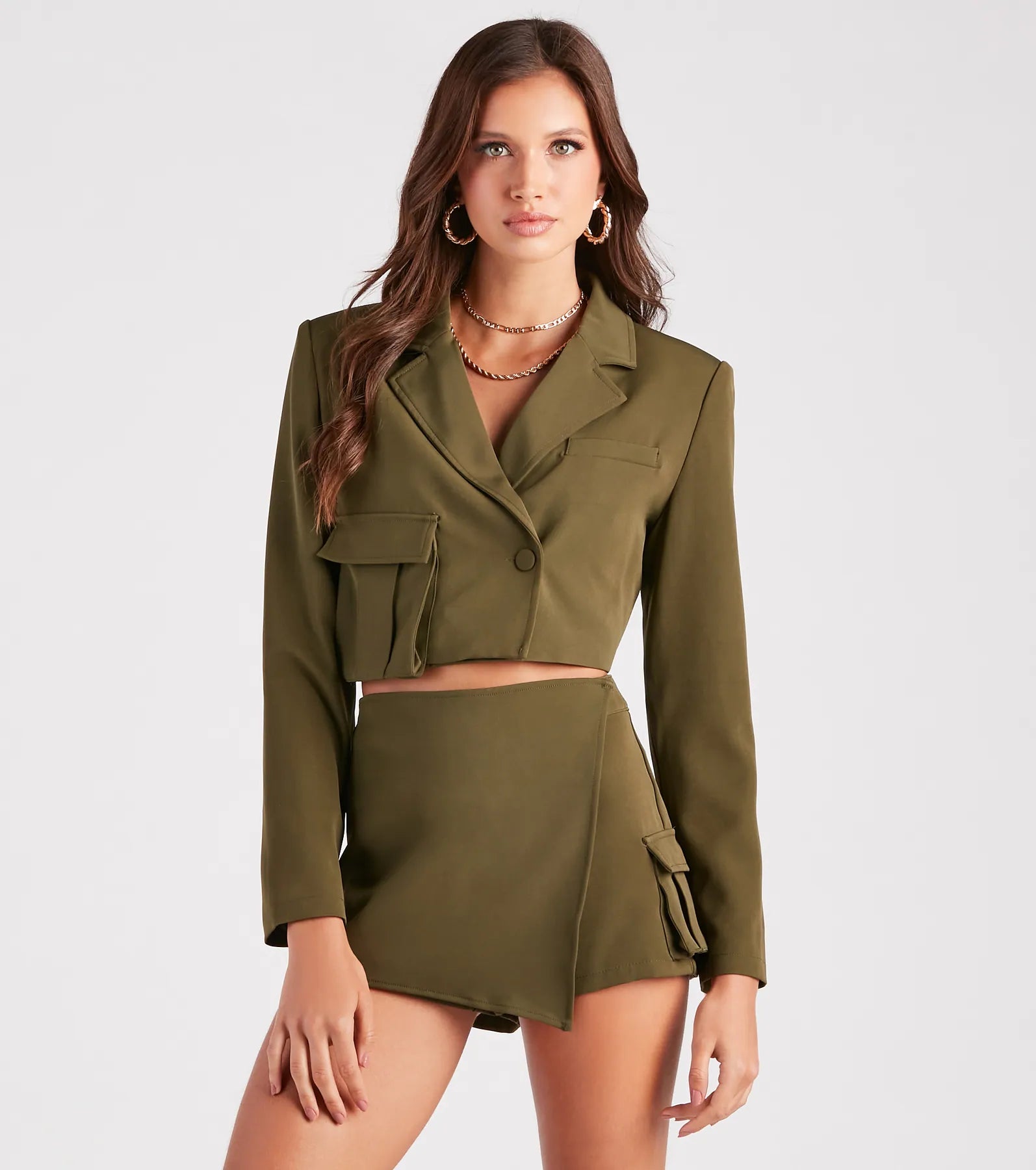 Price Rollback Cargo Cutie Structured Crop Blazer