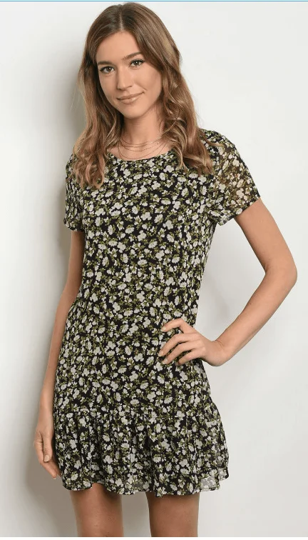 Online Only MIDNIGHT FLOWERS DRESS