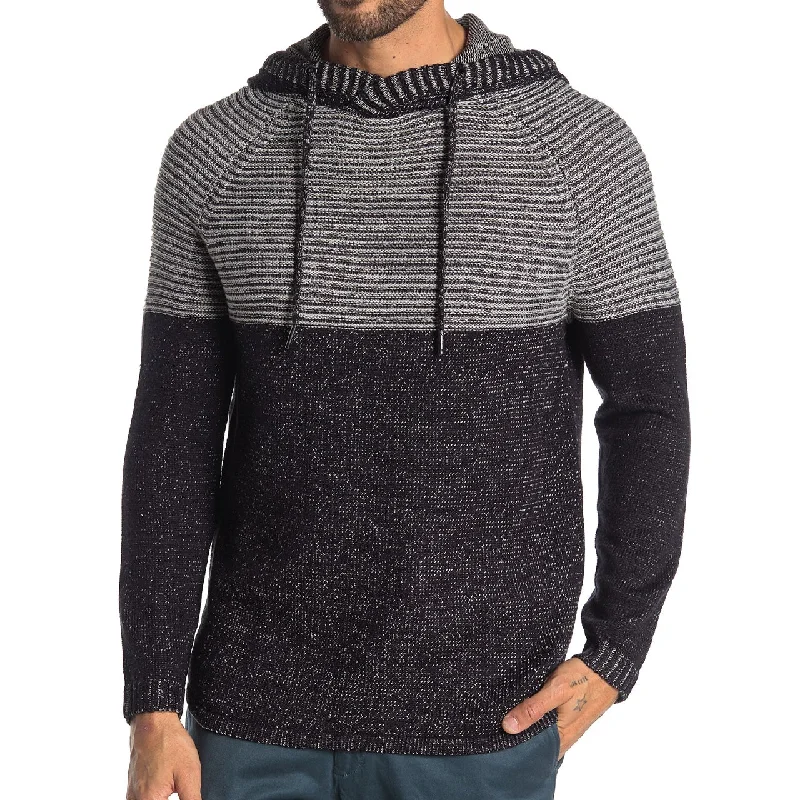 Year-End Sale BLACK TWIST KNIT HOODED SWEATER