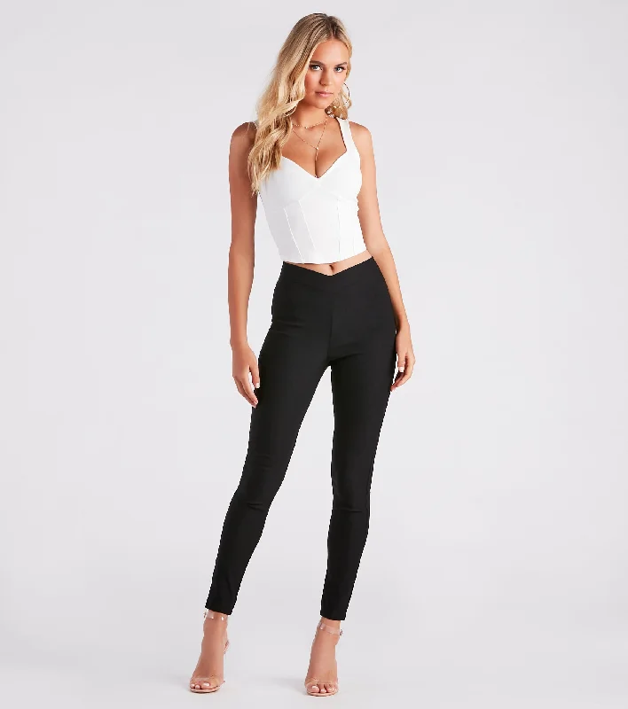 Amazing Deals Posh Moment Cross Waist Skinny Pants