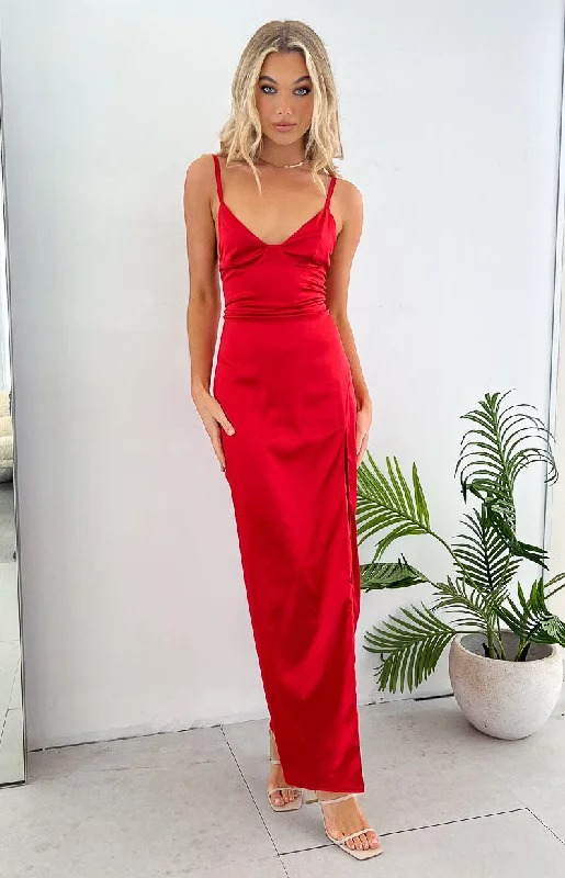 Bargain Prices Freesia Red Formal Maxi Dress