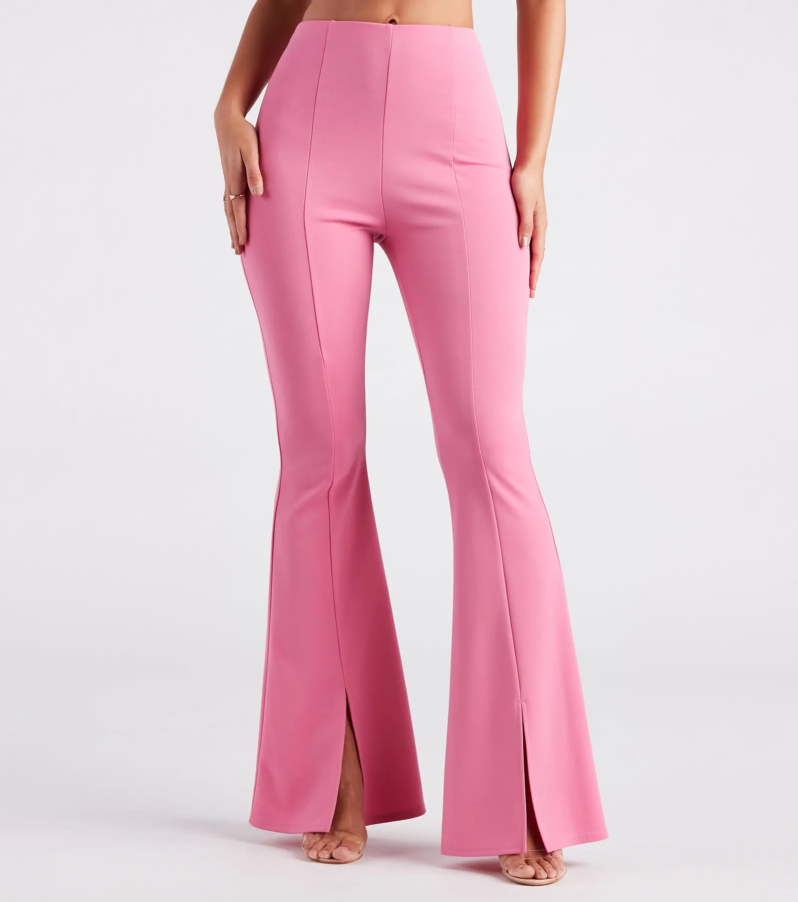 Closeout Sale Split Decision Crepe Flare Pants