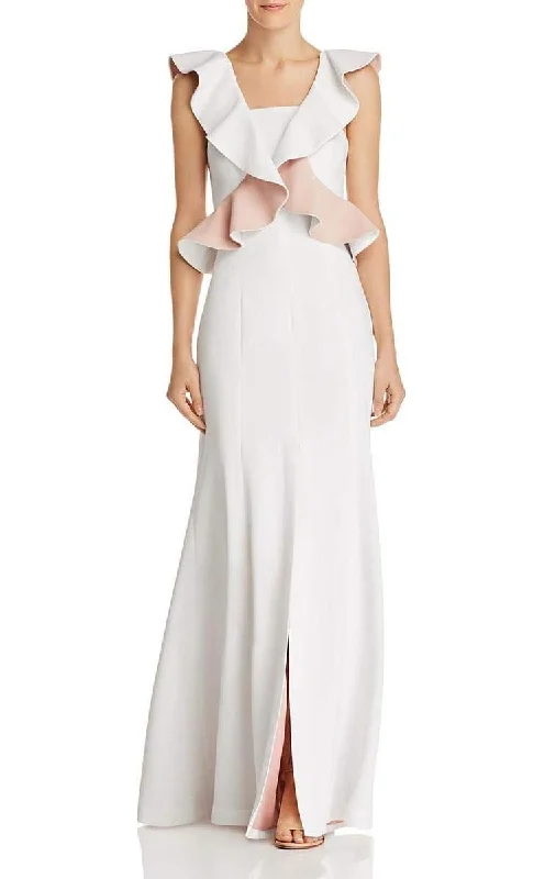 Savings Event XS - c/meo white & blush ruffle gown