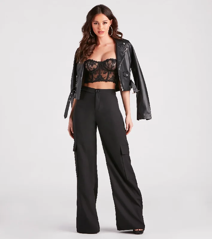 Weekend Special Keep It Cool Wide-Leg Cargo Trouser Pants
