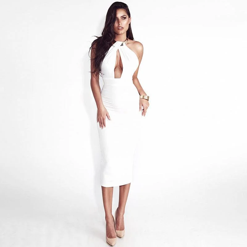 Today Only HALTER STYLE BACKLESS BODY CON DRESS
