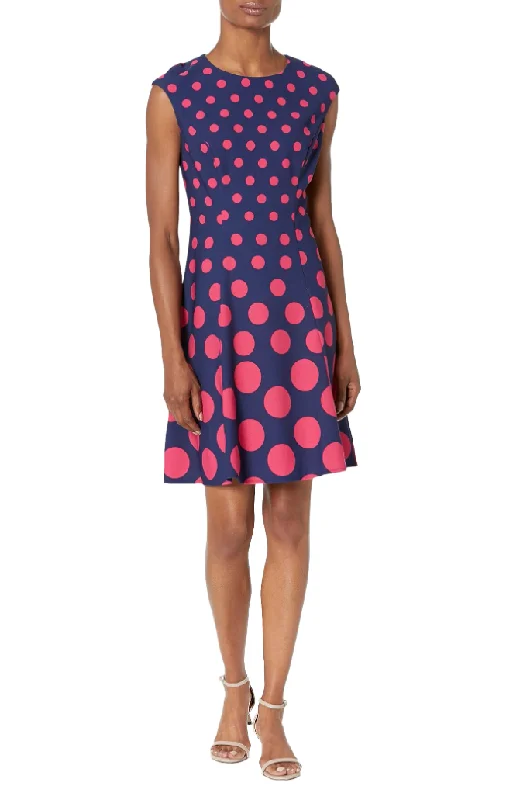 Special Discount 12 - london times navy & pink polka dot dress