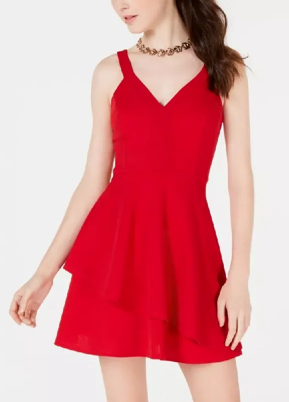 Quick Sale 1 - teeze me red tiered fit & flare dress