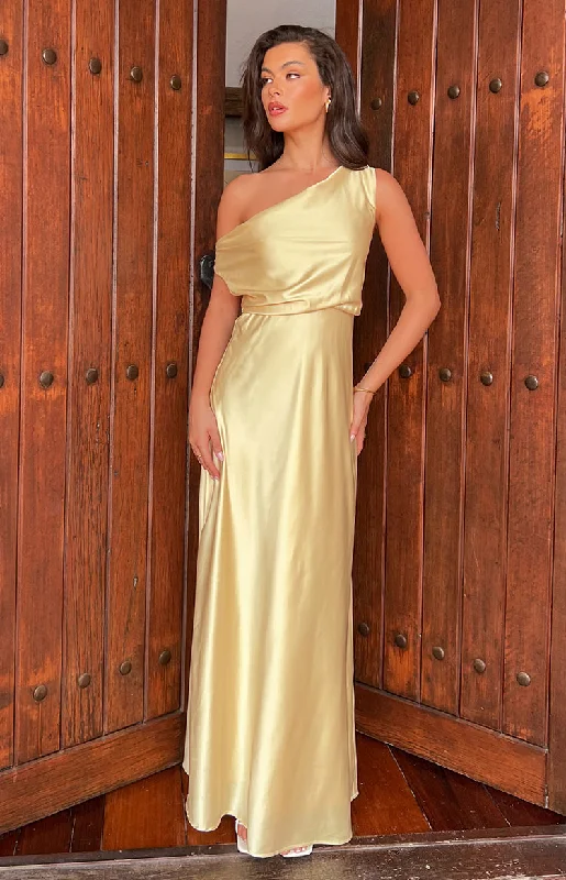 Closeout Sunshine Elegance Yellow Formal Maxi Dress