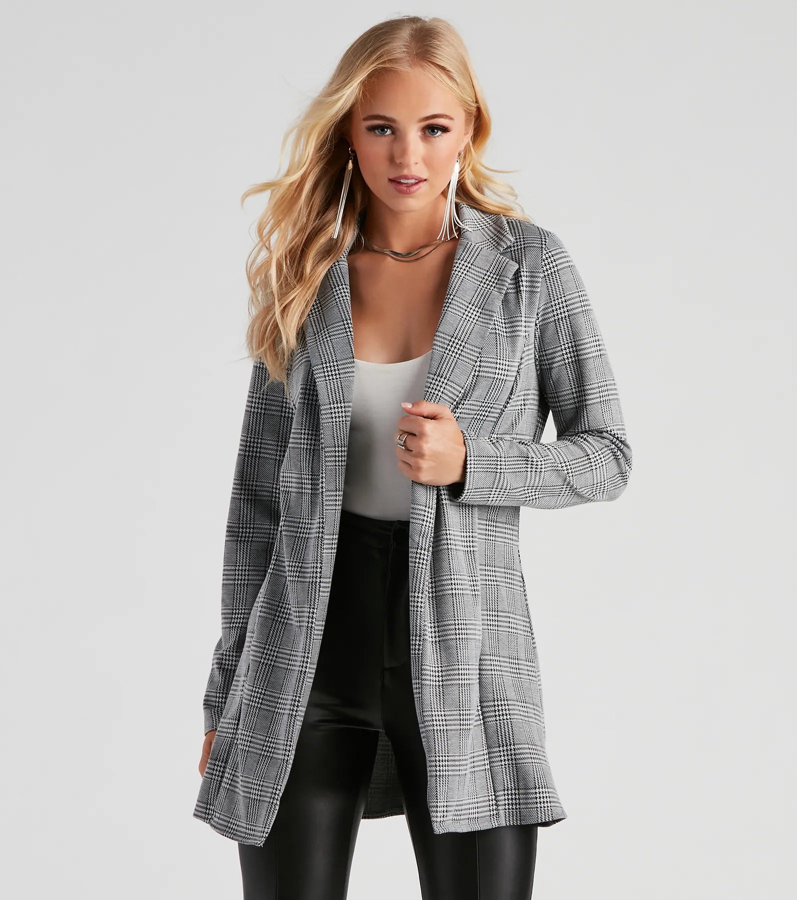 Price Reduction City Walk Houndstooth Plaid Blazer