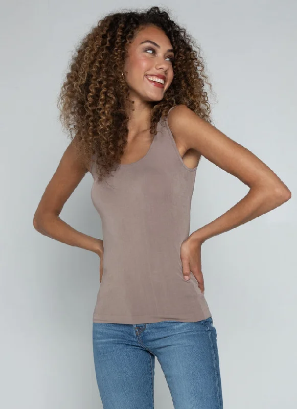 Steals and Deals Bamboo Short Tank | Taupe