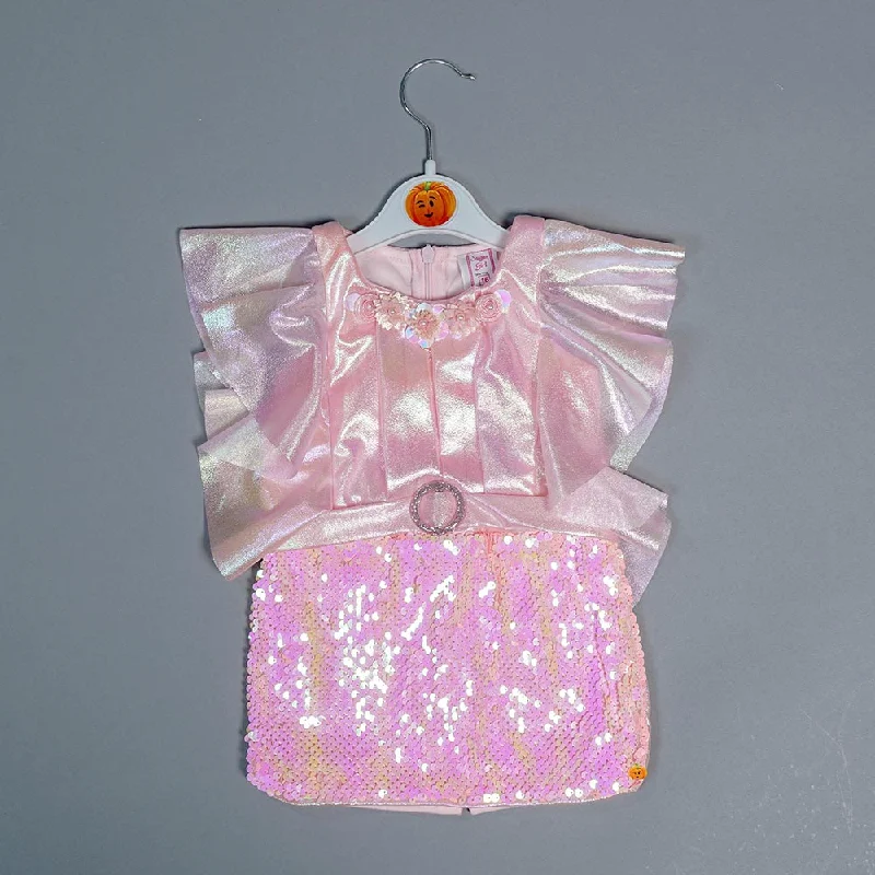 Flash Deals Pink Party Wear Girls Midi