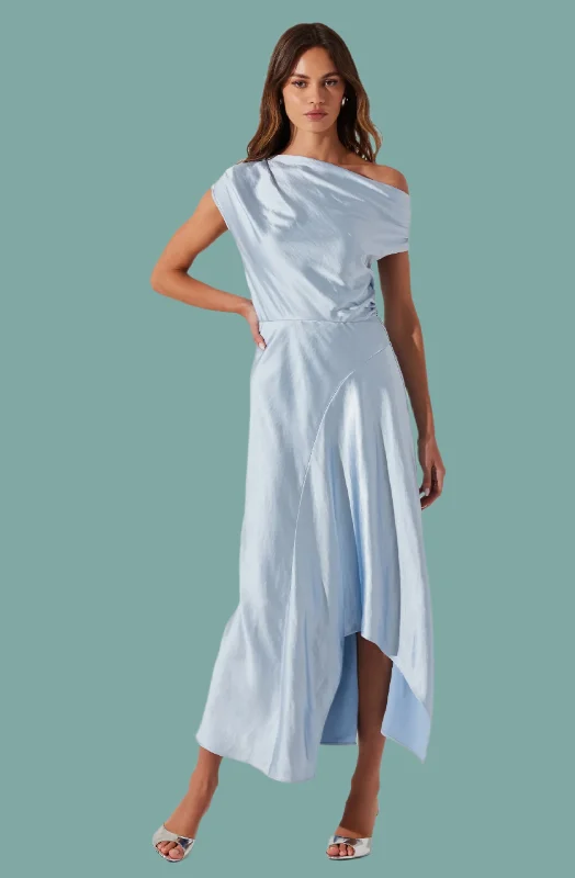 Customer Appreciation Sale Mairyn Tie Dye Satin Dress - Blue