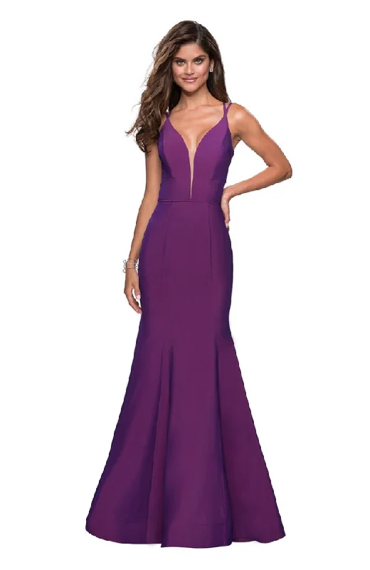 Final Sale 10 - la femme purple strappy back mermaid gown