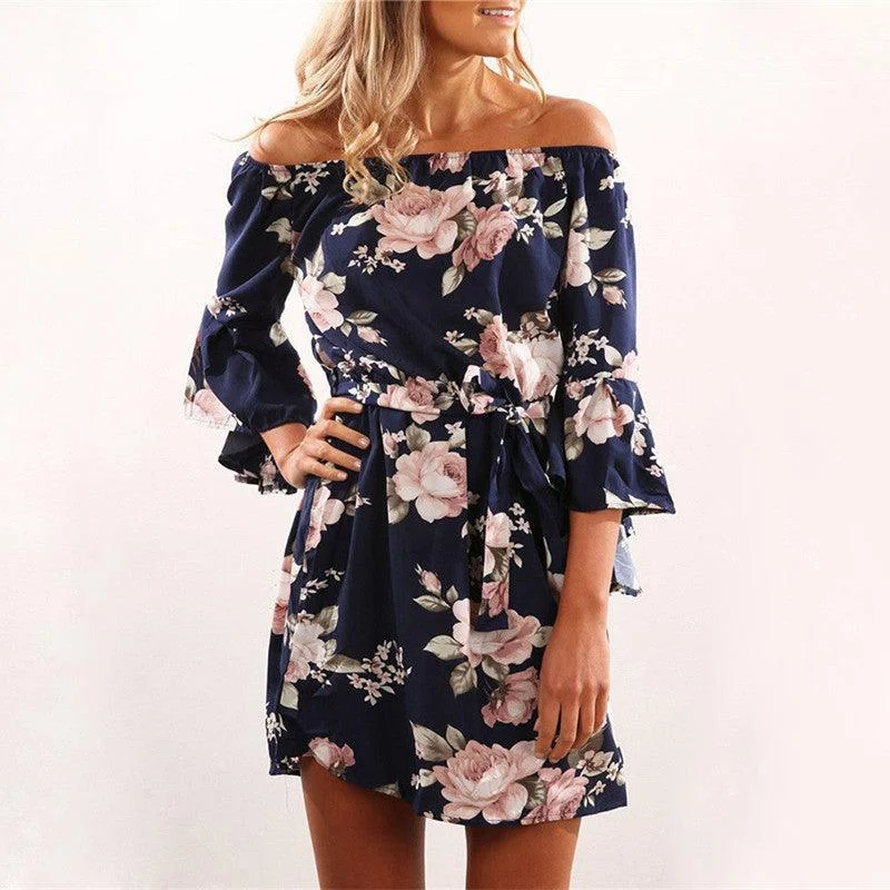 Exclusive Offers NAVY FLORAL RUFFLE MINI