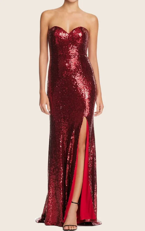 Overstock Sale S - bariano red sequin fitted gown