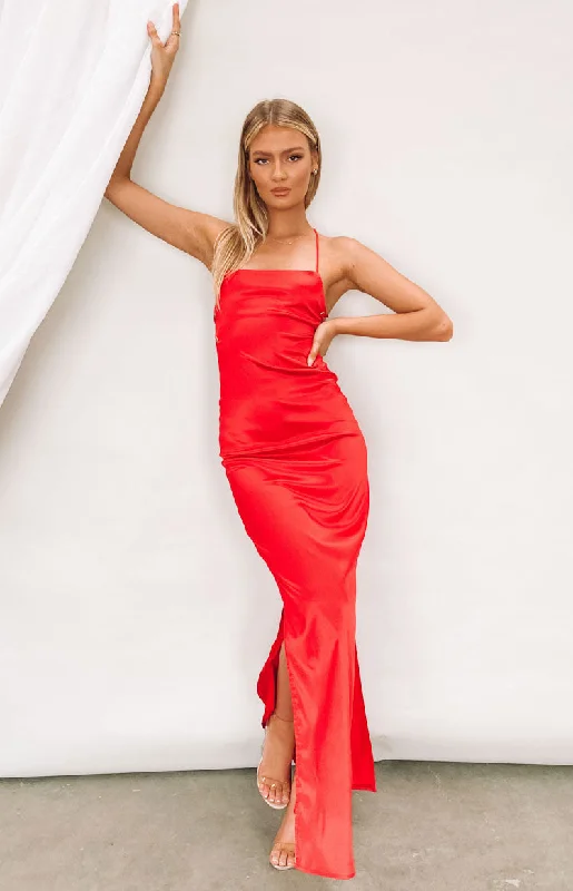 Don't Wait Manhattan Slip Formal Dress Cherry