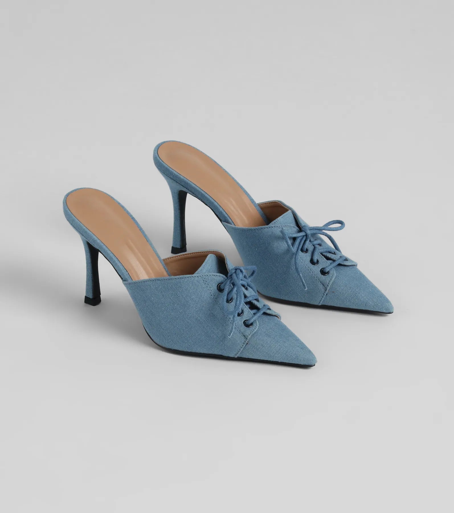 Closeout Sale The Real Showstopper Denim Stiletto Pumps