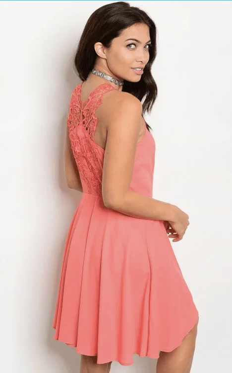 Great Bargains CORAL LACE BACK DRESS