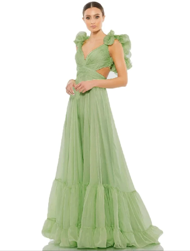 Markdowns 4 - ssb sage green chiffon cutout gown