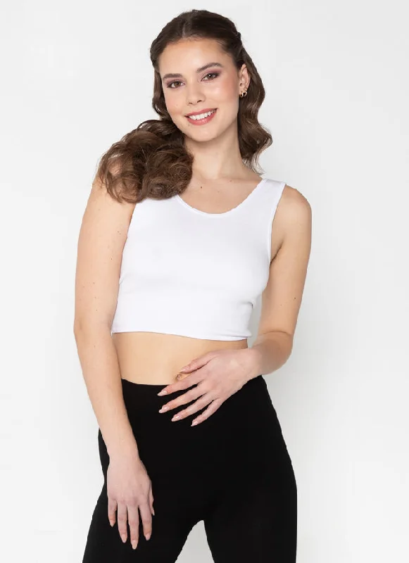 Quick Sale Bamboo Rib Reversible Twist Bralette | White