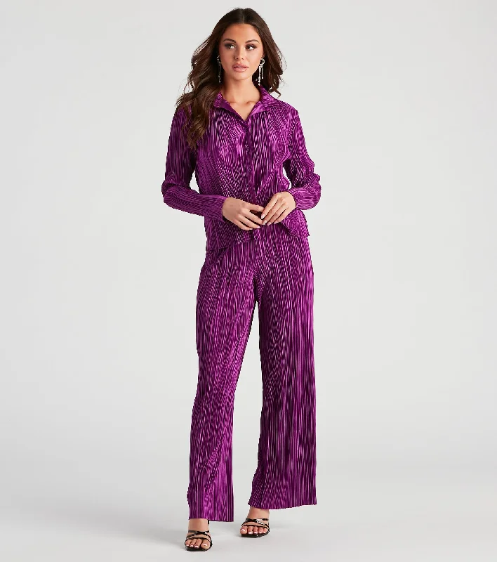 Year-End Clearance Dinner Date Satin Wide Leg Pants
