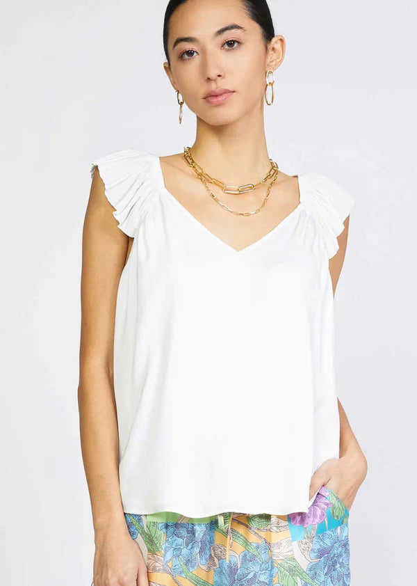 Markdowns Val sweetheart neck Blouse I White