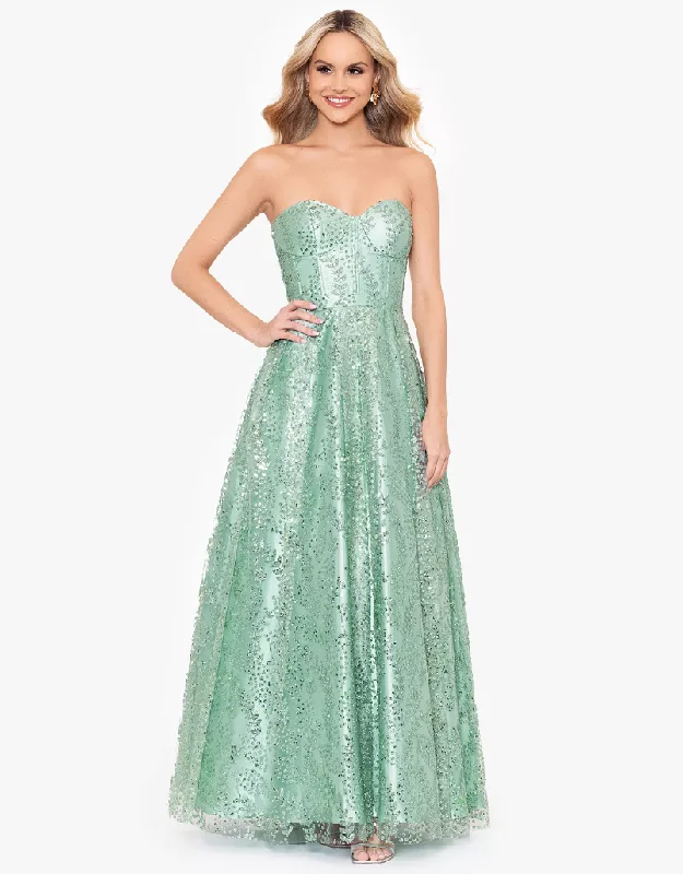 Crazy Deals blondie nites light green glitter corset ball gown
