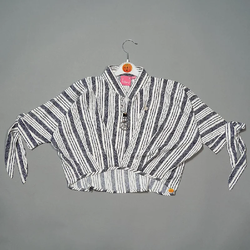 Act Fast Top for Kid Girls with Striped Pattern