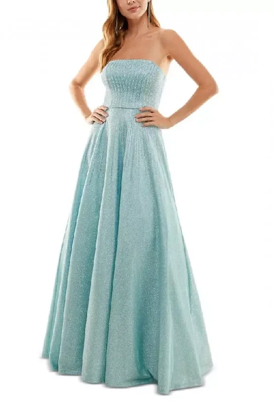 Buy Now city studio light blue strapless studded gown