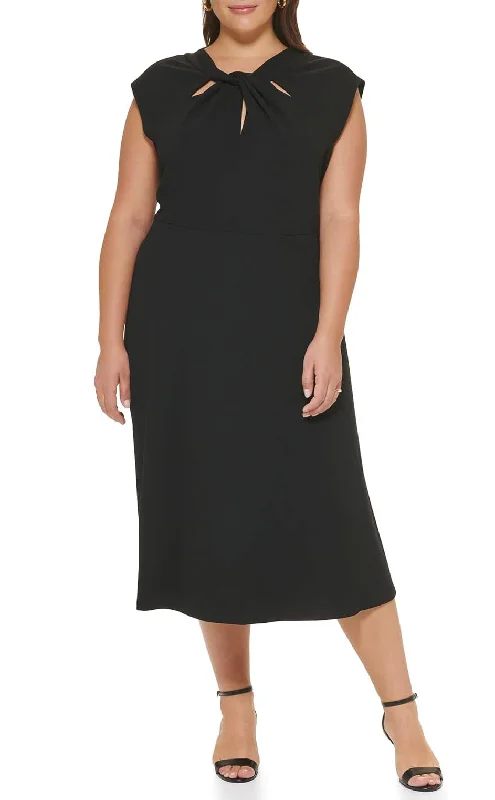 Savings Galore 16 - dkny black twisted neck midi dress