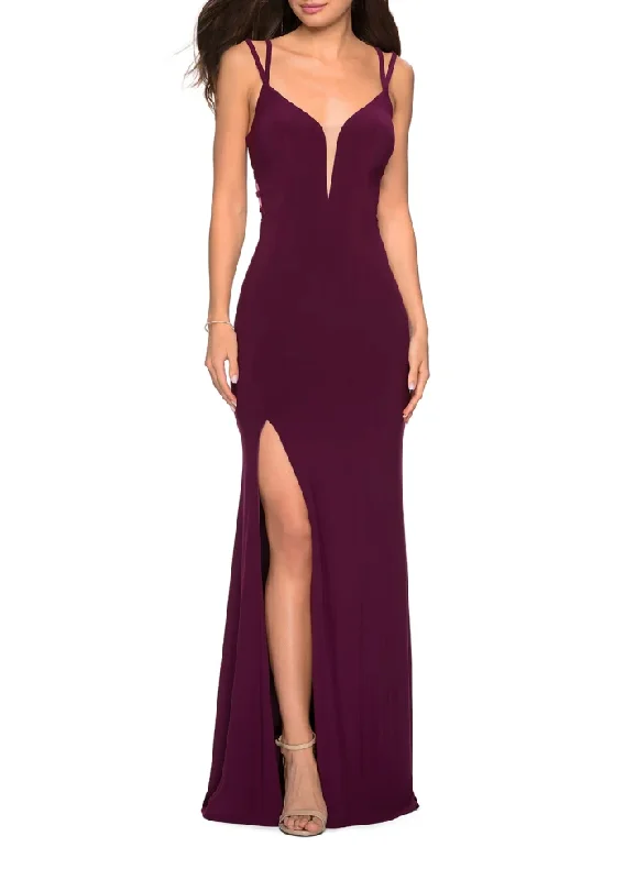 Overstock Sale 4 - la femme deep berry plunging jersey gown