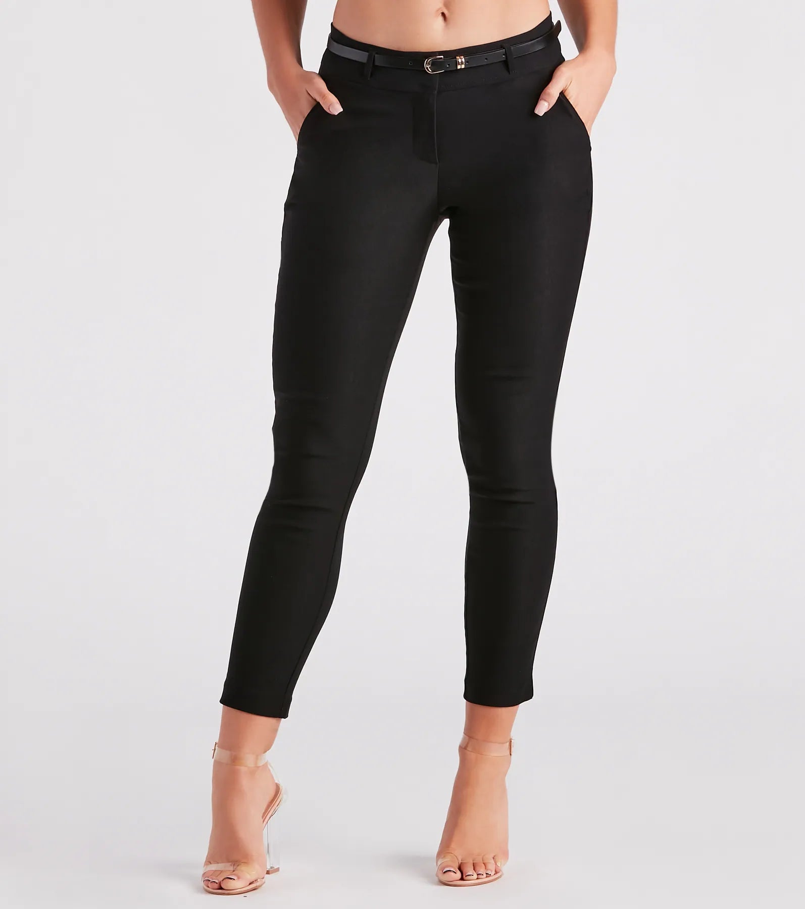 Super Sale So Profesh Belted Tapered Skinny Pants