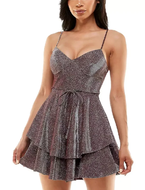 Value Deals 11 - b darlin purple glitter fit & flare dress