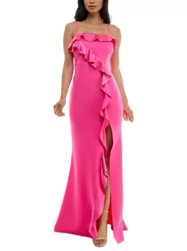 Markdowns XS - emerald sundae pink ruffled gown