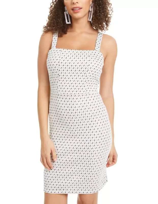 Final Markdown XXS - rosie harlow white geometric jacquard dress