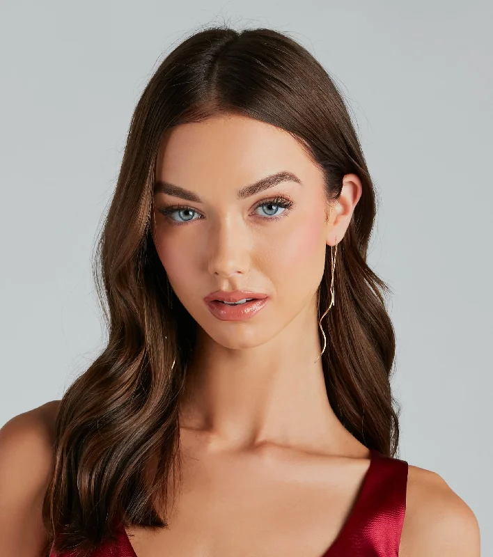 Members Only Minimalistic Girl Chain Thread Earrings