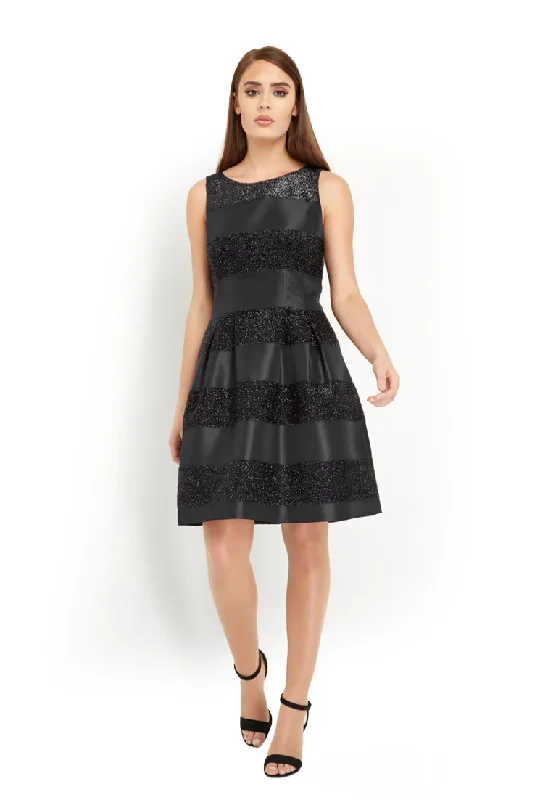 Flash Deals 6 - taylor black shimmer stripe dress