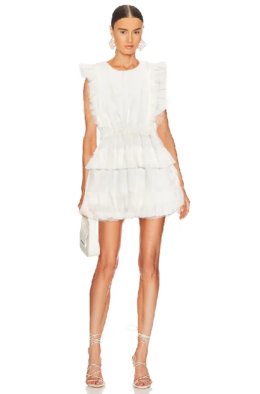 Markdown Madness S - fab'rik white ruffled prairie dress