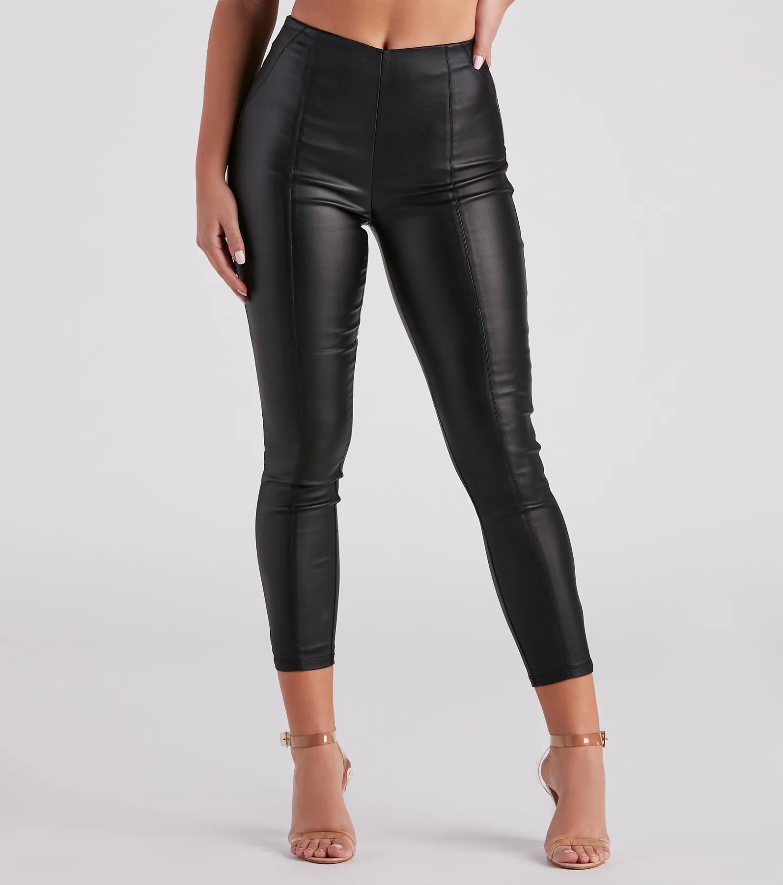 Limited Time Offer Top Spot Coated Faux Leather Skinny Pants