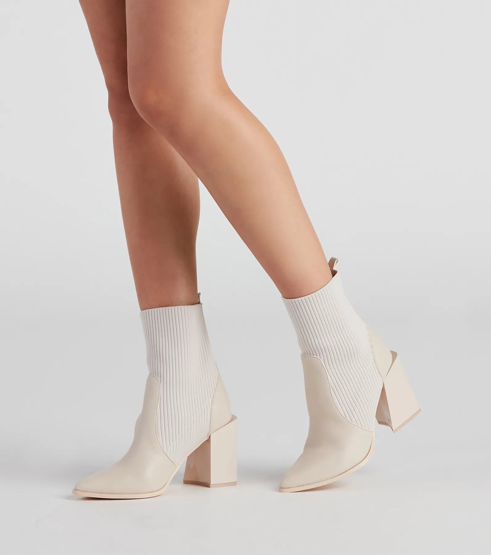 Take Advantage Walking Knit Style Block Booties
