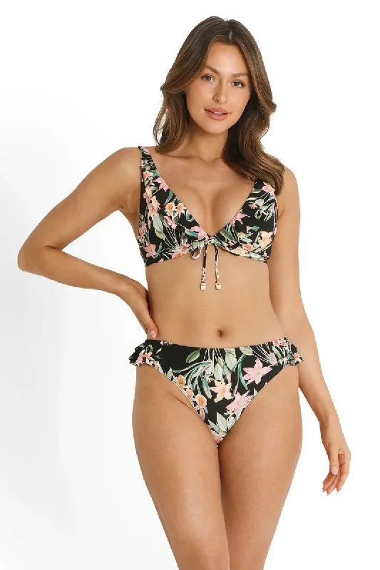 Sunseeker Camellia Frill Bra Black