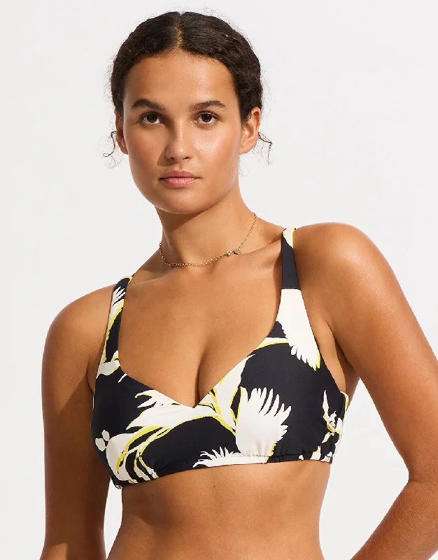 Birds of Paradise DD Sweetheart Halter Bikini Top - Black