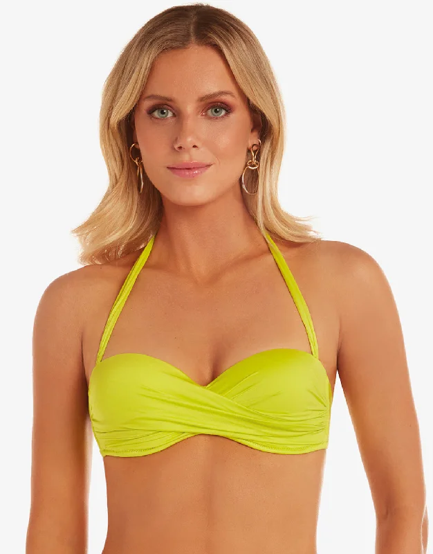 Ceylan Twist Bandeau Bikini Top - Lima