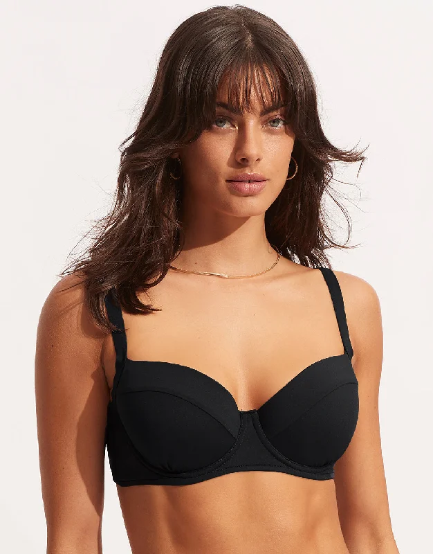 Collective DD Cup Underwire Bikini Top - Black