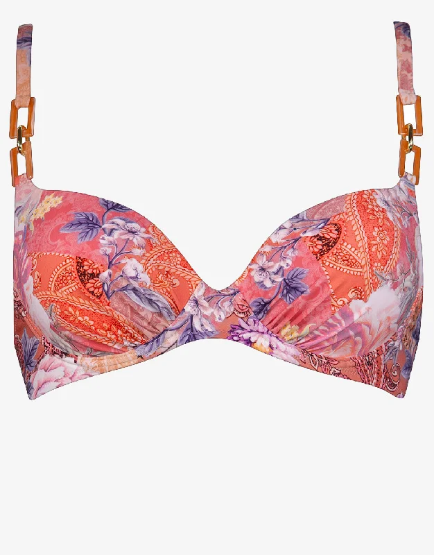 Euphoria Gathered Underwired Bikini Top - Rose Infusion