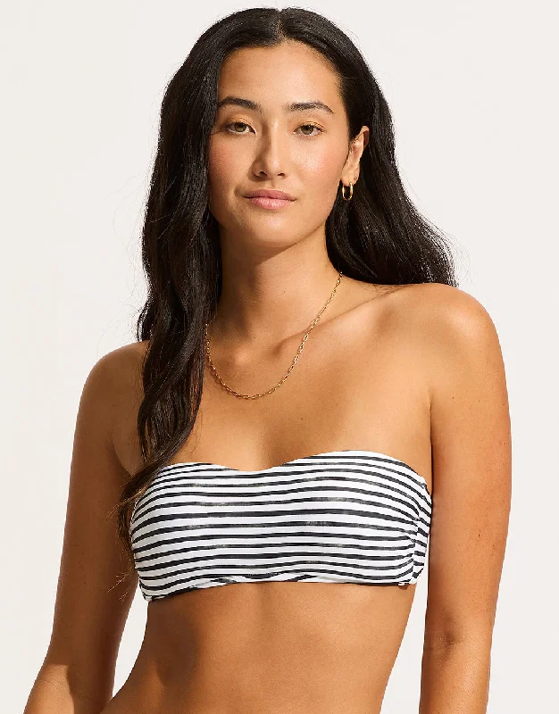 Isla Palm Bustier Bandeau Bikini Top - White